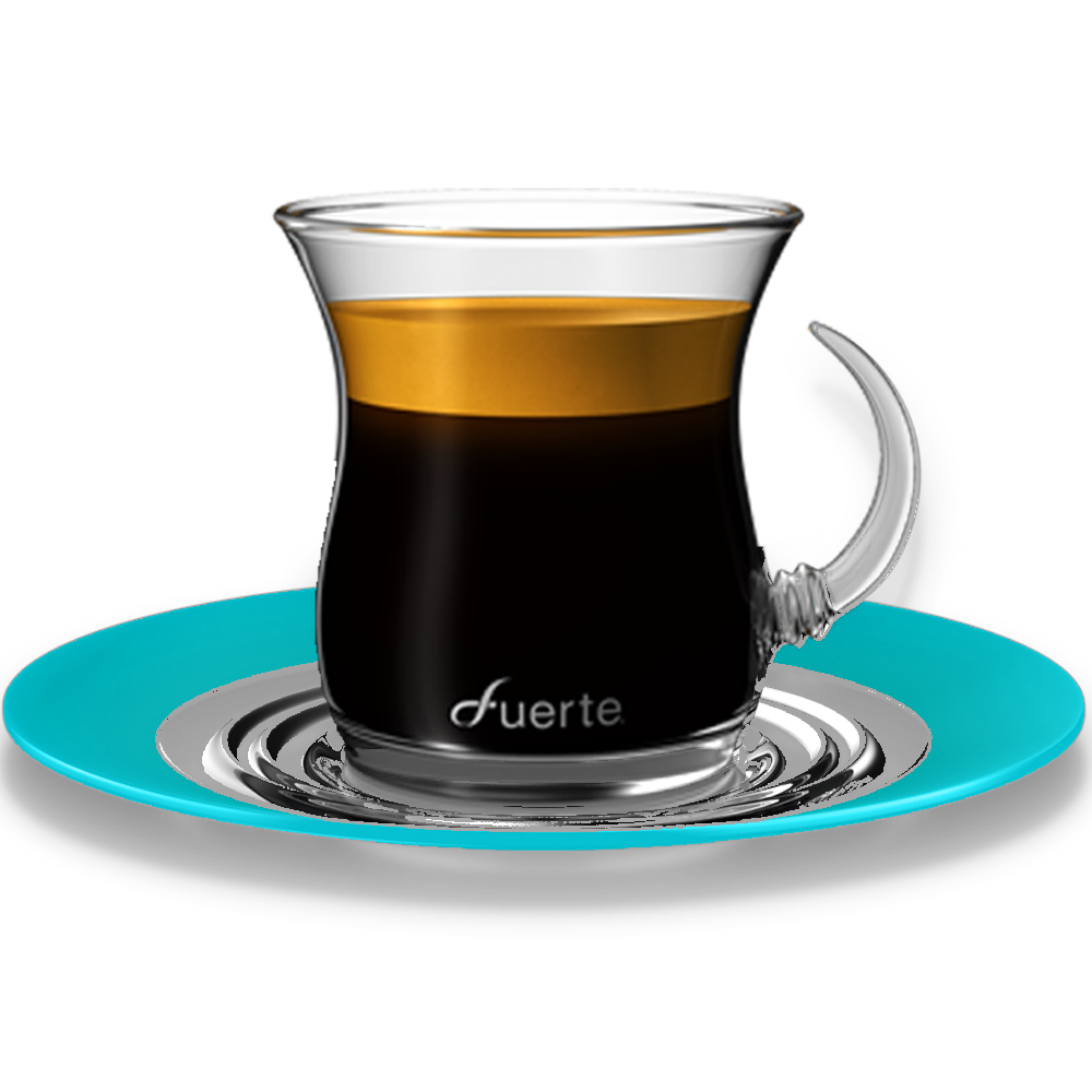 Espresso Glass Cups, Aqua Saucer