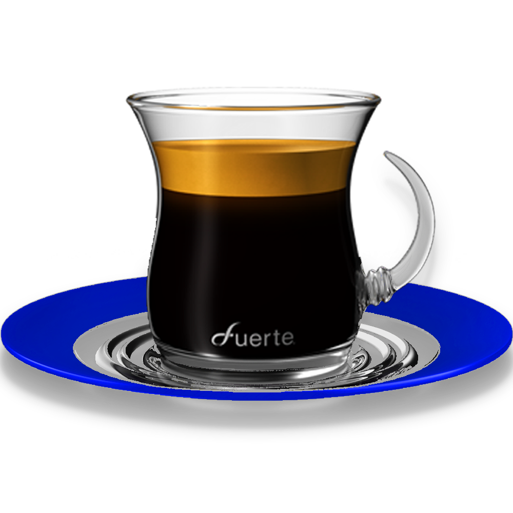 Espresso Glass Cups, Azzure Saucer