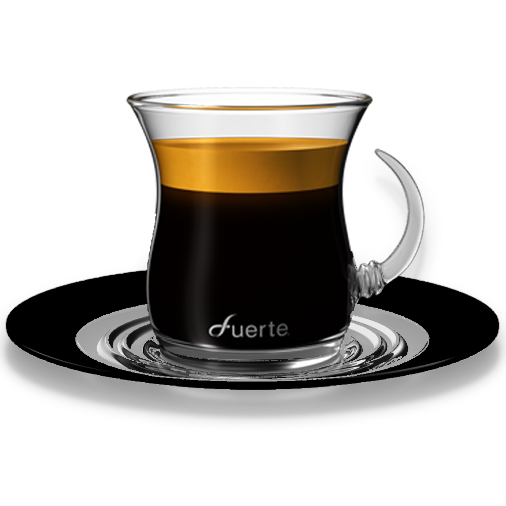 Espresso Glass Cups, Black Saucer