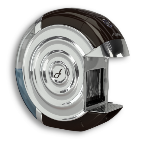 FUERTE® Noria™ Espresso Coffee Machine, Compatible with Nespresso® Capsule, Chrome, Brown