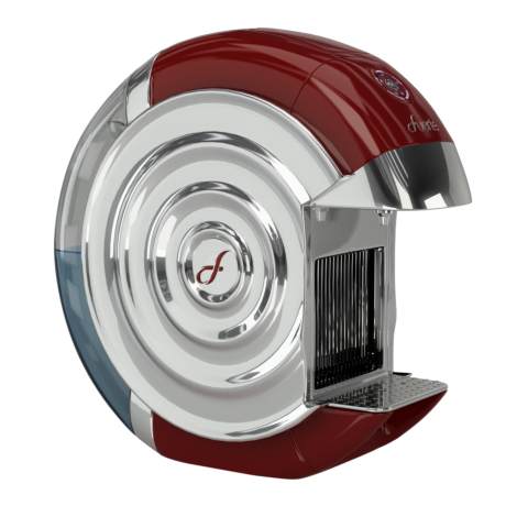 FUERTE® Noria™ Espresso Coffee Machine, Compatible with Nespresso® Capsule, Chrome, Maroon