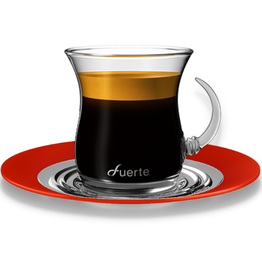 Espresso Glass Cups, Orange Saucer