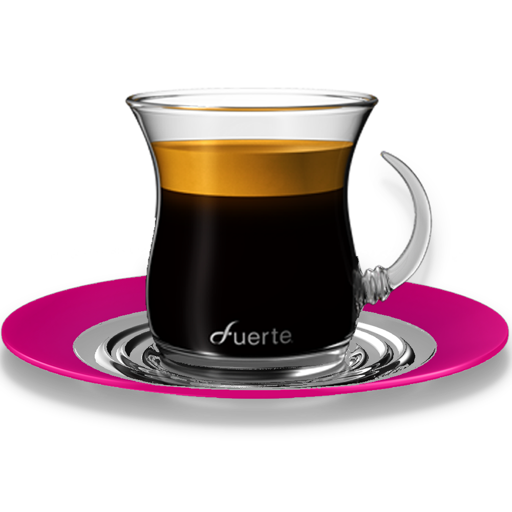 Espresso Glass Cups, Rose Saucer