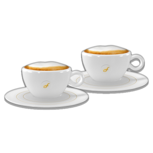 FUERTE® Alta™ Cappuccino Cups - Set of 2 Cups & 2 Saucers
