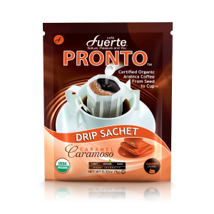 FUERTE® Pronto™ Caramoso Drip Coffee Bag, Organic Arabica, Natural Caramel Flavor