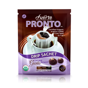 FUERTE® Pronto™ Gusto Drip Coffee Bag, Organic Arabica, Italian Roast