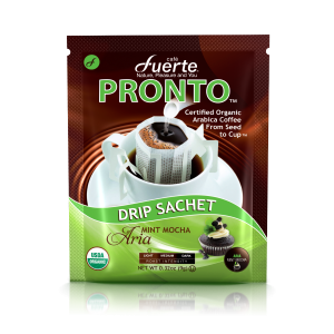 FUERTE® Pronto™ Aria Drip Coffee Bag, Organic Arabica, Natural Mocha Java