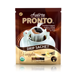 FUERTE® Pronto™ Vaniglia Drip Coffee Bag, Organic Arabica, Natural Vanilla Flavor